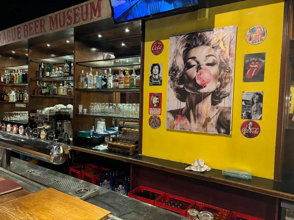 Back bar with a pop-art wall